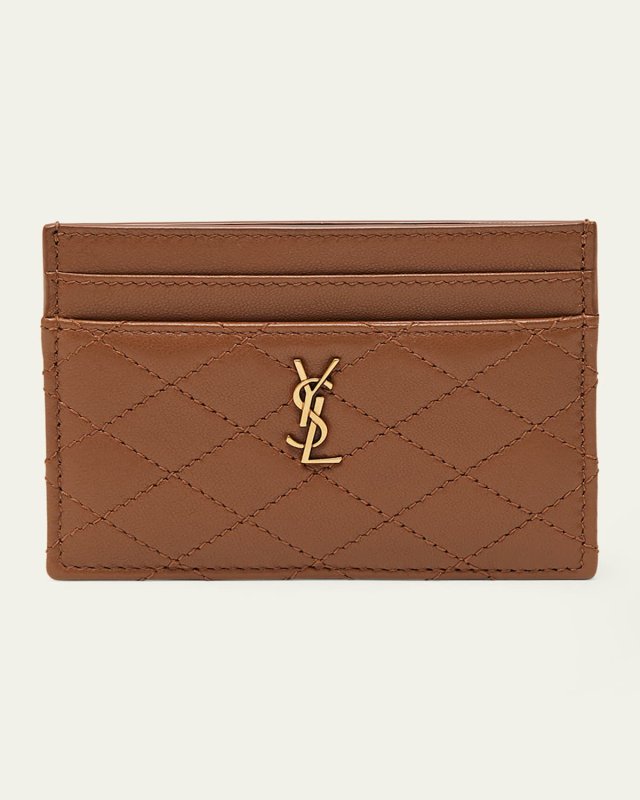 Gaby YSL Card Case in Quilted Leather
